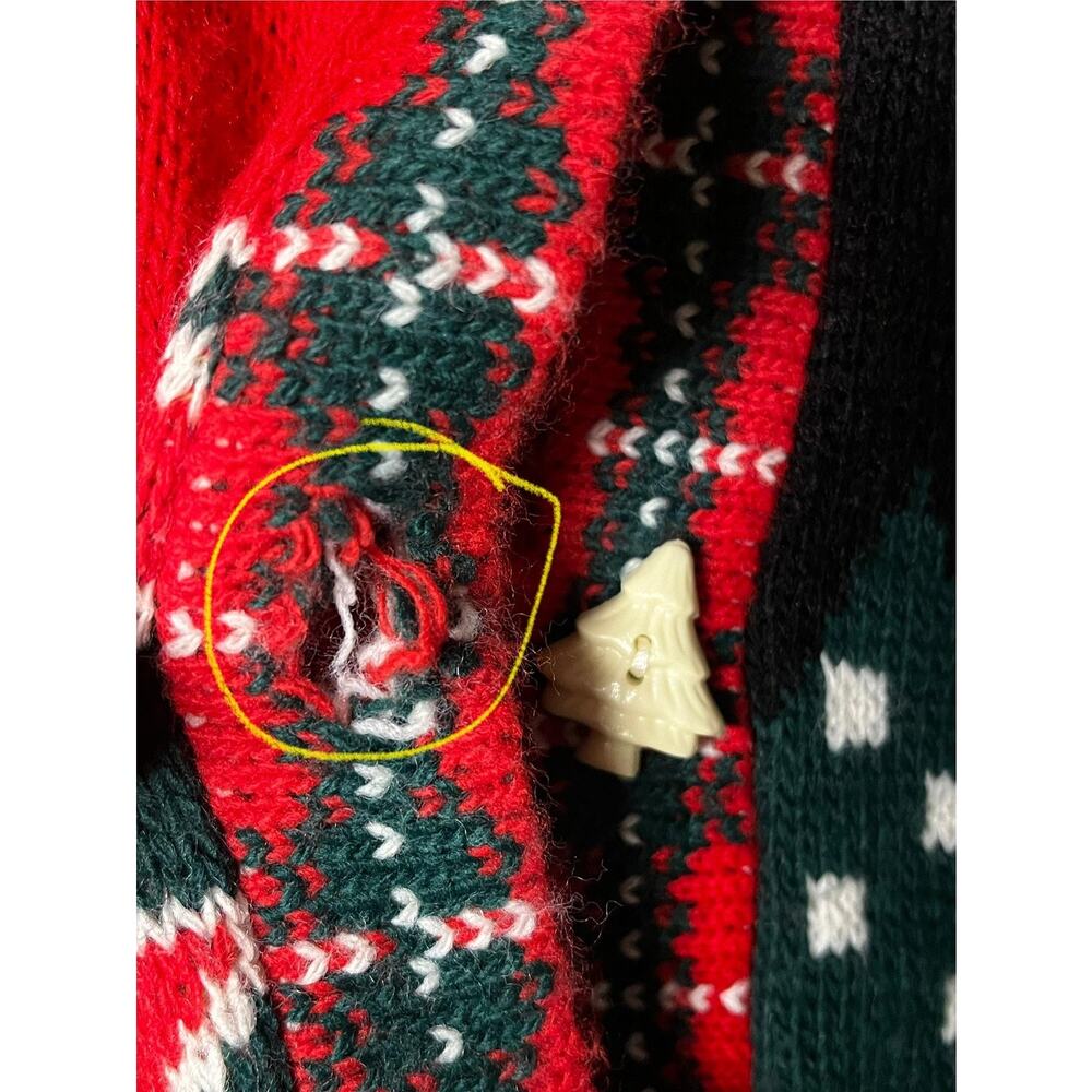 Playclothes Sweater‎ Womens Small Ugly Christmas Cardigan Gingerbread Made USA - Picture 11 of 15